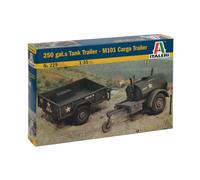 250 GAL Tank Trailer & M101 Cargo Trailer Plastic Kit 1:3 5 Model Italeri