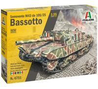 ITALERI 6751 Self-Propelled M43 105/25 Dachshund Model Kit/Model Plastic Model to Assemble 1:35 Scale