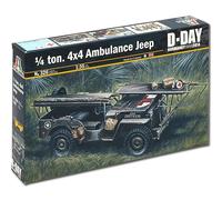 Italeri Model Kit 1:35 1/4 Ton 4x4 Ambulance Jeep, Plastic, Multi-coloured – ITA326