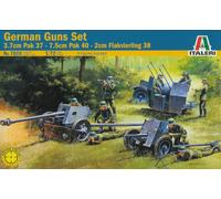 Italeri 1/72 (20mm) German Gun Set (3 Guns, 8 Figs)