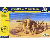 ITALERI 7512 1:72 8.8 cm. FLAK 37 AA Gun - FAST ASSEMBLY and 8 figures