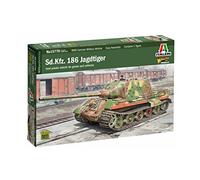 Italeri 15770 1:56 Dt. Sd.Kfz.186 Hunting Tiger Model Building Kit, Stand Model Making, Crafts, Hobbies, Gluing, Plastic Kit, Detailed Multi-Coloured