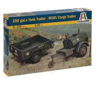 Italeri Plastic Model Kit - 250 GAL Tank Trailer & M101 Cargo Trailer - 1:35 Scale (IT0229)