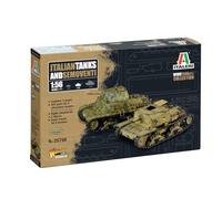 Italeri 25768 1:56 Italian Tanks & Semoventi Model Building Kit, Standing Model Building, Crafts, Hobby, Gluing, Plastic Kit, Detailed Military Kit, Tank 1:56