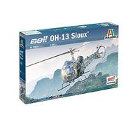 Italeri 2820S - 1:48 OH-13 Scout Helicopter Korea War, Model Building, Kit, Stand Model Building, Crafts, Hobby, Gluing, Plastic Kit, Detailed Multi-Coloured