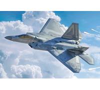 ITALERI -2822 F-22A Raptor, 1:48 Scale, Model Kit, Plastic Modeling, Grey Color, IT2822