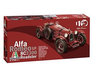 Italeri 4708S Alfa Romeo 1:12 8C/2300 1931-33 Building, Stand Model Making, Crafts, Hobby, Gluing, Plastic Kit, red, Mittel