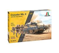 Italeri 6579S 1:35 Crusader Mk.II with Inf. Fig. (5), Model Making, Construction Kit, Stand Model Making, Crafts, Hobby, Adhesive, Plastic Kit, Multi-Coloured
