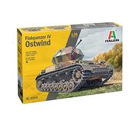 Italeri 6594S 1:35 Flakpanzer IV Ostwind - Faithful Replica, Model Building, Plastic Kit, Crafts, Hobby, Gluing, Model Kit, Assembly, Unpainted, Multi-Coloured