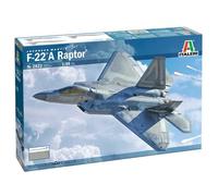 ITALERI -2822 F-22A Raptor, 1:48 Scale, Model Kit, Plastic Modeling, Grey Color, IT2822