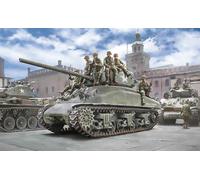 Italeri model military kit 1/35 M4A1 Sherman with 7 Infantry Figures