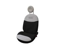 Italfodere - Pair of Front Car Seat Covers - Compatible with Fiat 500 from 2007 Onwards - Handmade - Cotton - Foam and Polyester - Interior Car Accessories - Made in Italy - Black/Cream