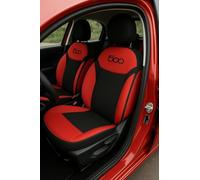 Italfodere Pair of Front Seat Covers Compatible with Fiat 500L Various Colours (Red/Black)