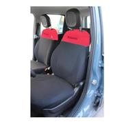 Italfodere Pair of Front Seat Covers Compatible with Fiat Panda III Series from 2012 in Poi Red/Black
