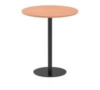Italia 1000mm Poseur Round Table Beech 1145mm High Black Leg