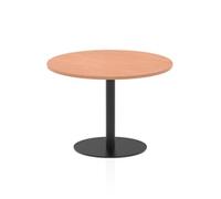 Italia 1000mm Poseur Round Table Beech 720mm High Black Leg