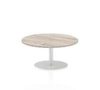 Italia 1000mm Poseur Round Table Grey Oak Top 475mm High Leg