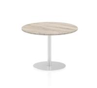 Italia 1000mm Poseur Round Table Grey Oak Top 725mm High Leg