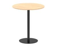 Italia 1000mm Poseur Round Table Maple Top 1145mm High Black Leg