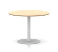 Italia 1000mm Poseur Round Table Maple Top 720mm High White Leg