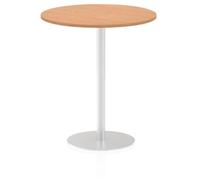 Italia 1000mm Poseur Round Table Oak Top 1145mm High Leg