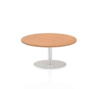 Italia 1000mm Poseur Round Table Oak Top 475mm High Leg