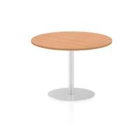 Italia 1000mm Poseur Round Table Oak Top 725mm High Leg