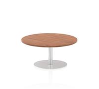 Italia 1000mm Poseur Round Table Walnut Top 475mm High Leg