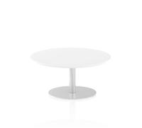 Italia 1000mm Poseur Round Table White Top 475mm High Leg