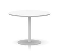 Italia 1000mm Poseur Round Table White Top 720mm High White Leg