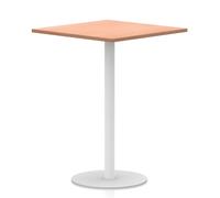 Italia 1000mm Poseur Square Table Beech Top 1145mm High White Leg