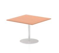 Italia 1000mm Poseur Square Table Beech Top 725mm High Leg