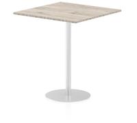 Italia 1000mm Poseur Square Table Grey Oak Top 1145mm High Leg