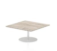 Italia 1000mm Poseur Square Table Grey Oak Top 475mm High Leg