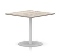 Italia 1000mm Poseur Square Table Grey Oak Top 720mm High White Leg