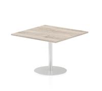 Italia 1000mm Poseur Square Table Grey Oak Top 725mm High Leg