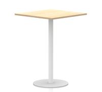 Italia 1000mm Poseur Square Table Maple Top 1145mm High White Leg