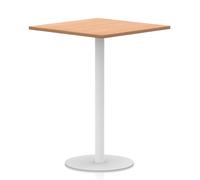 Italia 1000mm Poseur Square Table Oak Top 1145mm High White Leg