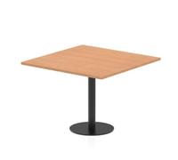 Italia 1000mm Poseur Square Table Oak Top 720mm High Black Leg