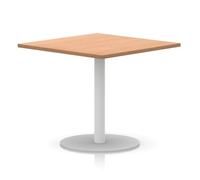 Italia 1000mm Poseur Square Table Oak Top 720mm High White Leg