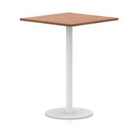 Italia 1000mm Poseur Square Table Walnut Top 1145mm High White Leg