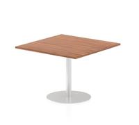 Italia 1000mm Poseur Square Table Walnut Top 725mm High Leg