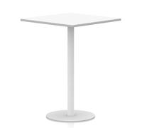 Italia 1000mm Poseur Square Table White Top 1145mm High White Leg