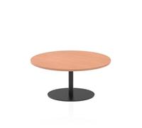 Italia 1000mm Round Coffee Table Beech 475mm High Black Leg