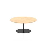 Italia 1000mm Round Coffee Table Maple Top 475mm High Black Leg