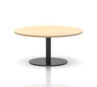 Italia 1000mm Round Coffee Table Maple Top 475mm High Black Leg
