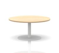 Italia 1000mm Round Coffee Table Maple Top 475mm High White Leg