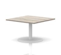 Italia 1000mm Square Coffee Table Grey Oak Top 475mm High White Leg