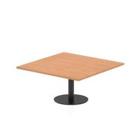 Italia 1000mm Square Coffee Table Oak Top 475mm High Black Leg