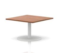 Italia 1000mm Square Coffee Table Walnut Top 475mm High White Leg